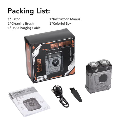 Mecha Style Double Blade Electric Shaver with Digital Display