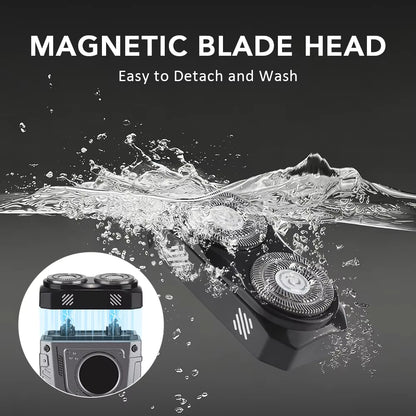 Mecha Style Double Blade Electric Shaver with Digital Display