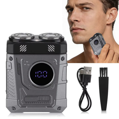 Mecha Style Double Blade Electric Shaver with Digital Display