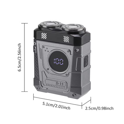 Mecha Style Double Blade Electric Shaver with Digital Display