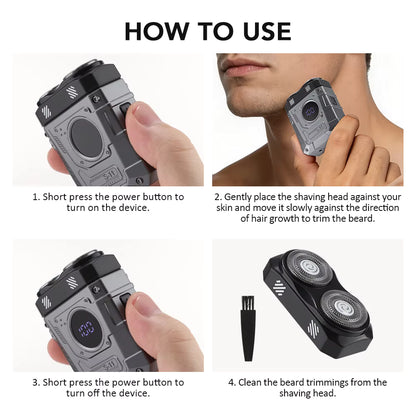 Mecha Style Double Blade Electric Shaver with Digital Display